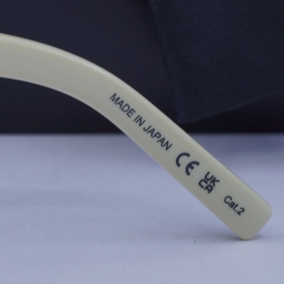 Saint Laurent SL537 PALACE 002 Shield Sunglasses - Ivory/Brown - Picture 6 of 13